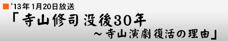 '13年1月20日「寺山修司没後30年〜寺山演劇復活の理由」