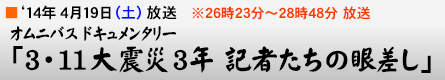 '14年4月19日 オムニバスドキュメンタリー「3・11大震災3年 記者たちの眼差し」
