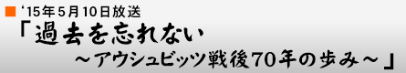 '15年5月10日 「過去を忘れない〜アウシュビッツ戦後70年の歩み〜」